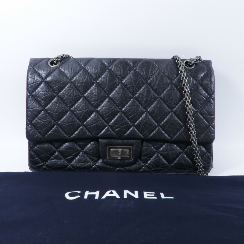 CHANEL 牛皮皮革2.55 Jumbo鏈帶肩背袋-9