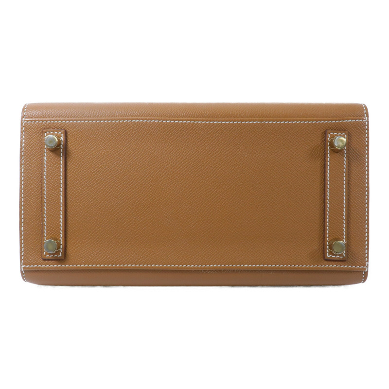 HERMES Epsom皮革Birkin 25手挽袋Gold-3