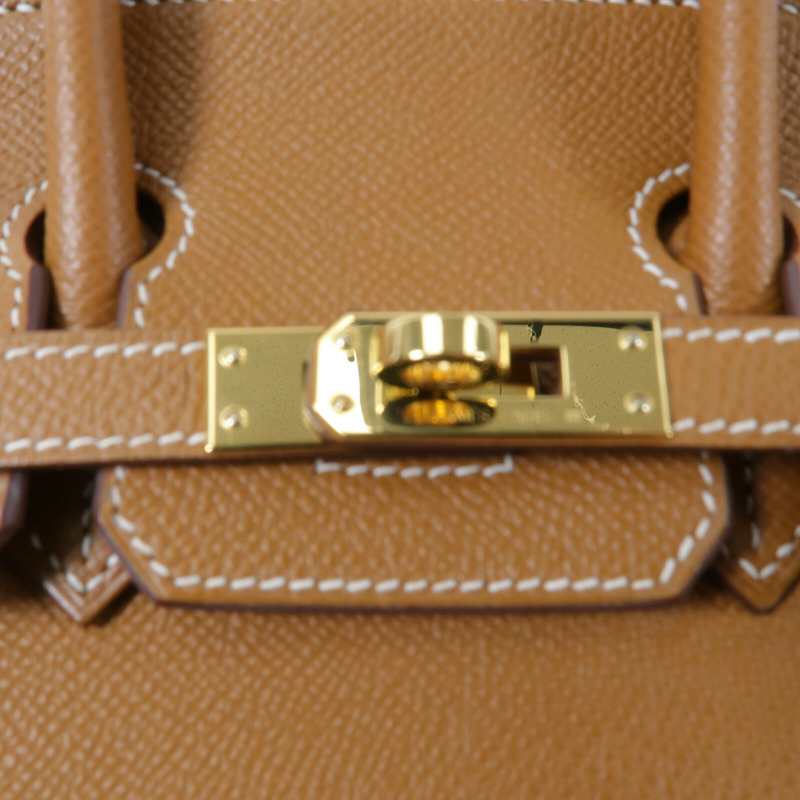 HERMES Epsom皮革Birkin 25手挽袋Gold-5