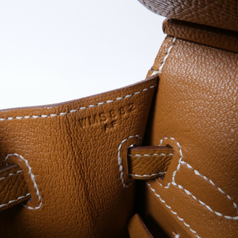 HERMES Epsom皮革Birkin 25手挽袋Gold-6
