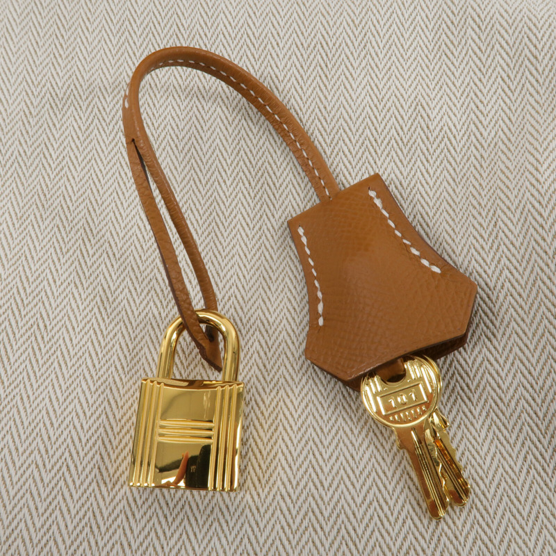 HERMES Epsom皮革Birkin 25手挽袋Gold-7