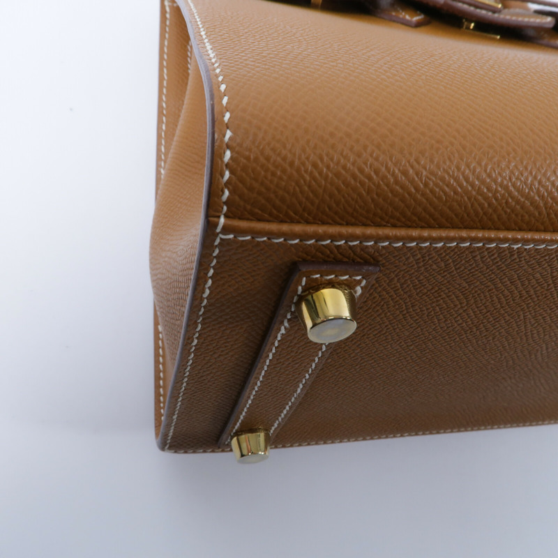 HERMES Epsom皮革Birkin 25手挽袋Gold-10