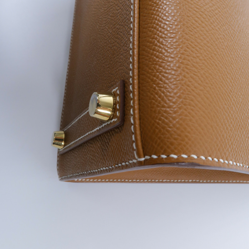 HERMES Epsom皮革Birkin 25手挽袋Gold-11