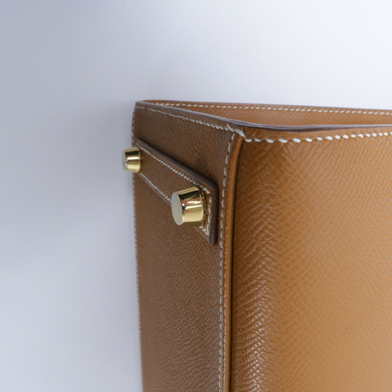 HERMES Epsom皮革Birkin 25手挽袋Gold-12