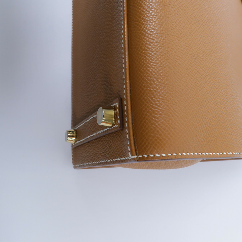 HERMES Epsom皮革Birkin 25手挽袋Gold-13