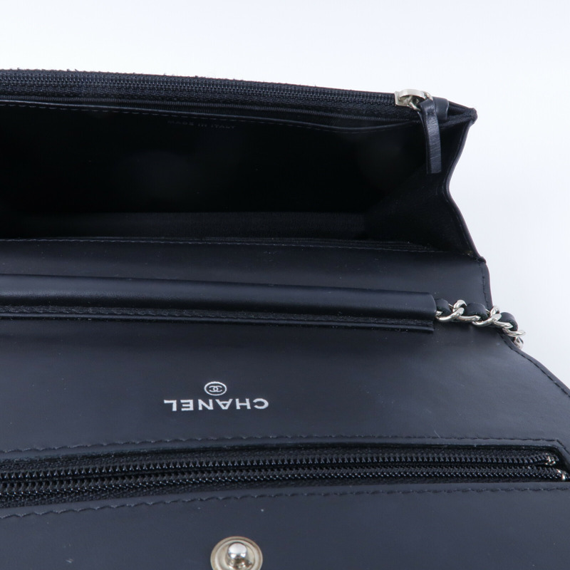 CHANEL 漆皮皮革Wallet On Chain鏈帶肩背袋-4