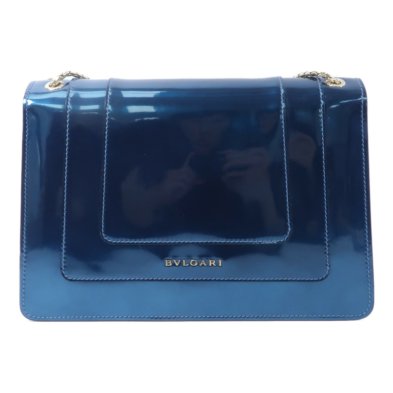 BVLGARI 漆皮皮革Serpenti Forever Medium鏈帶肩背袋-1