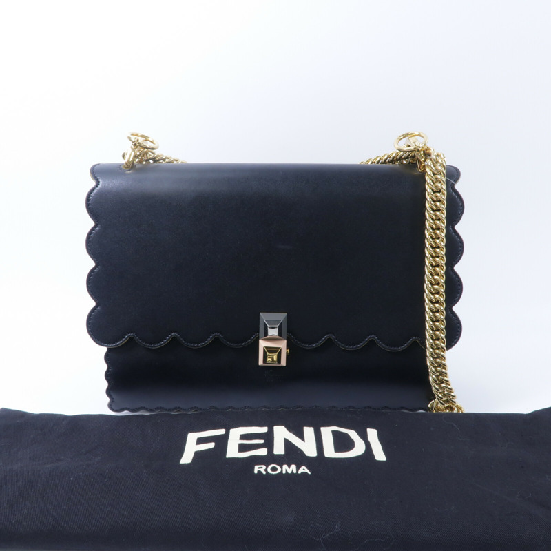 FENDI 牛皮皮革Kan I鏈帶肩背袋-9