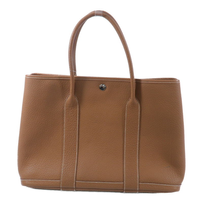 HERMES Negonda皮革Garden Party PM手挽袋Gold-1