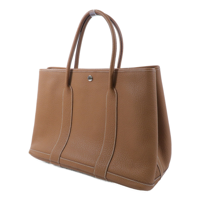 HERMES Negonda皮革Garden Party PM手挽袋Gold-2