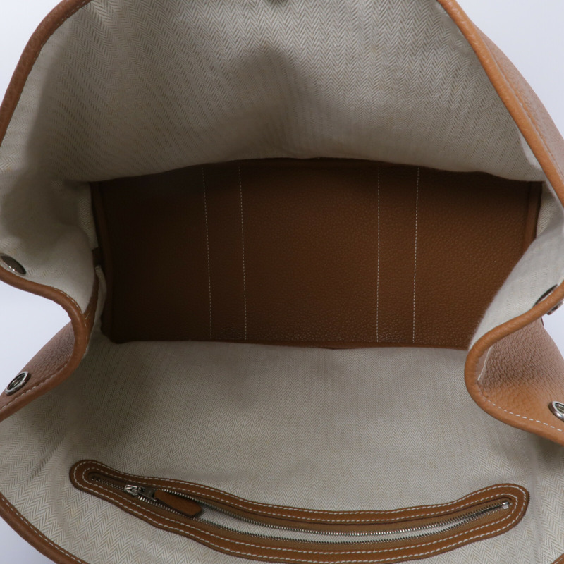 HERMES Negonda皮革Garden Party PM手挽袋Gold-4