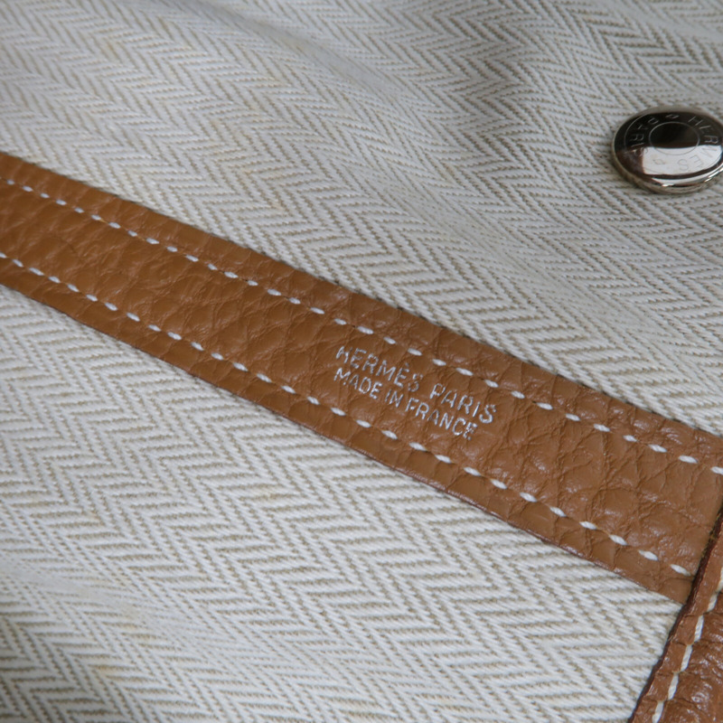 HERMES Negonda皮革Garden Party PM手挽袋Gold-5