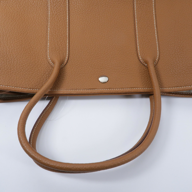 HERMES Negonda皮革Garden Party PM手挽袋Gold-6