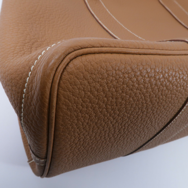 HERMES Negonda皮革Garden Party PM手挽袋Gold-7