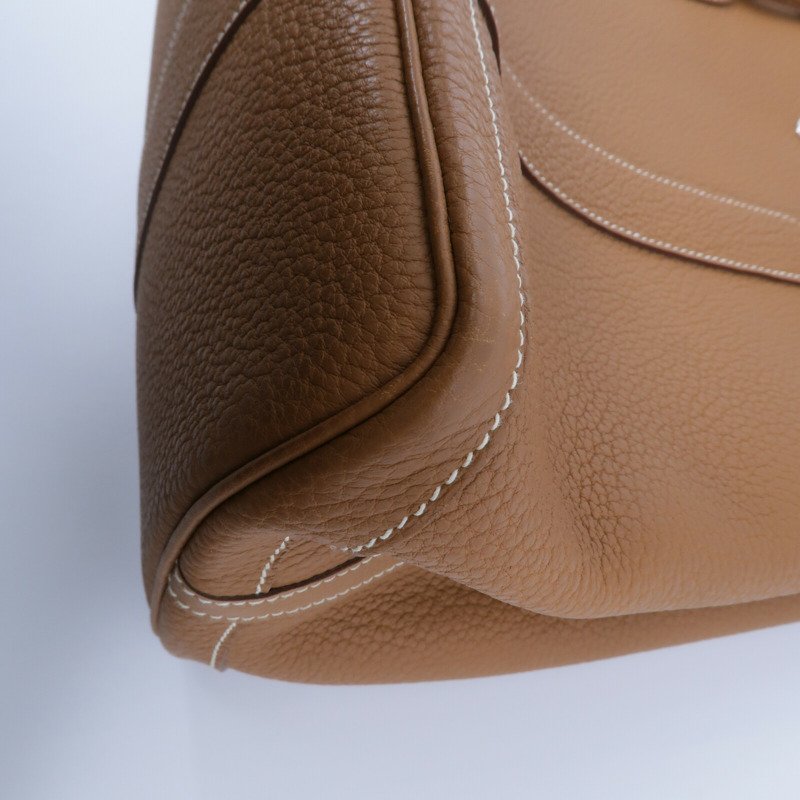 HERMES Negonda皮革Garden Party PM手挽袋Gold-10