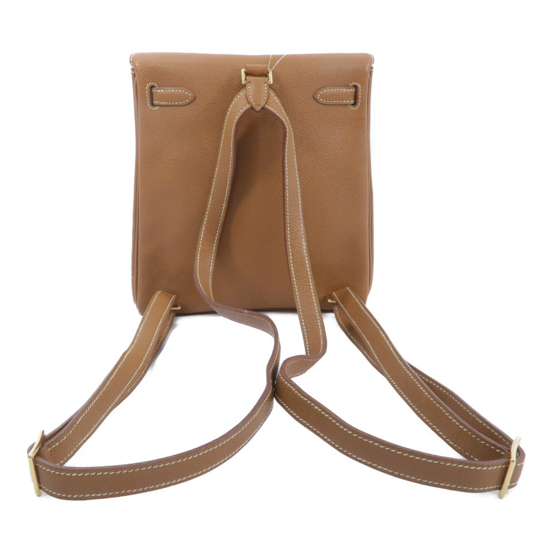 HERMES Epsom皮革Vintage Kelly Ado背包Gold-1