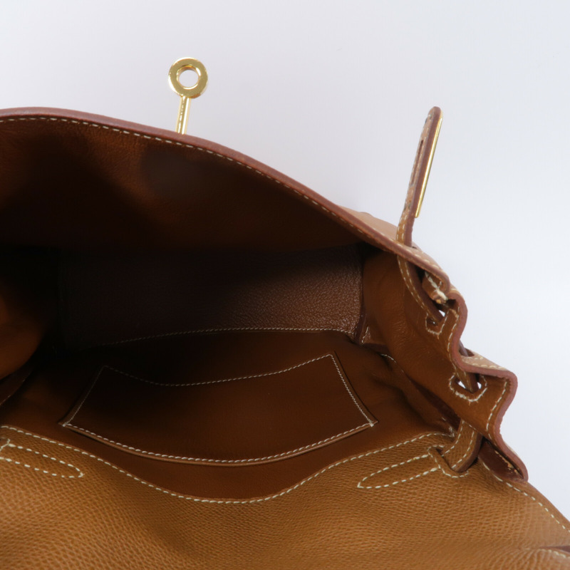 HERMES Epsom皮革Vintage Kelly Ado背包Gold-4