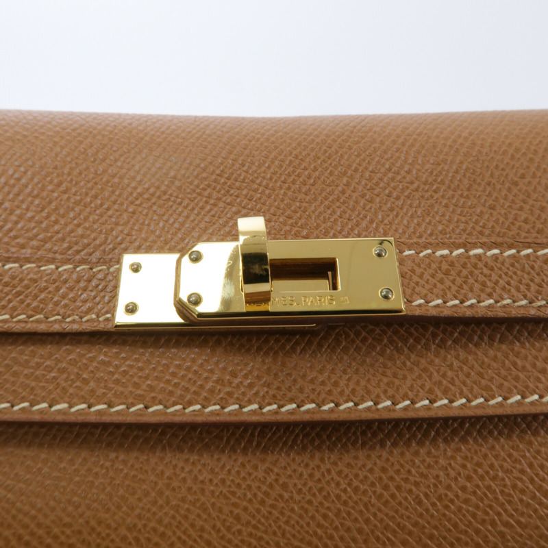 HERMES Epsom皮革Vintage Kelly Ado背包Gold-5