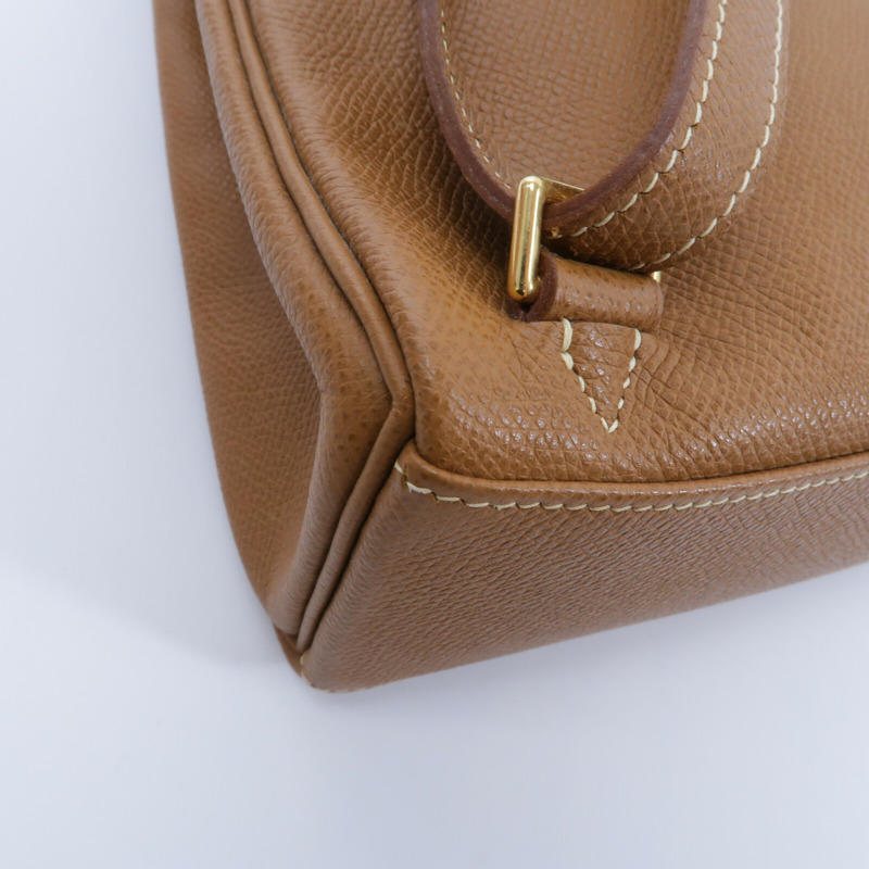 HERMES Epsom皮革Vintage Kelly Ado背包Gold-12