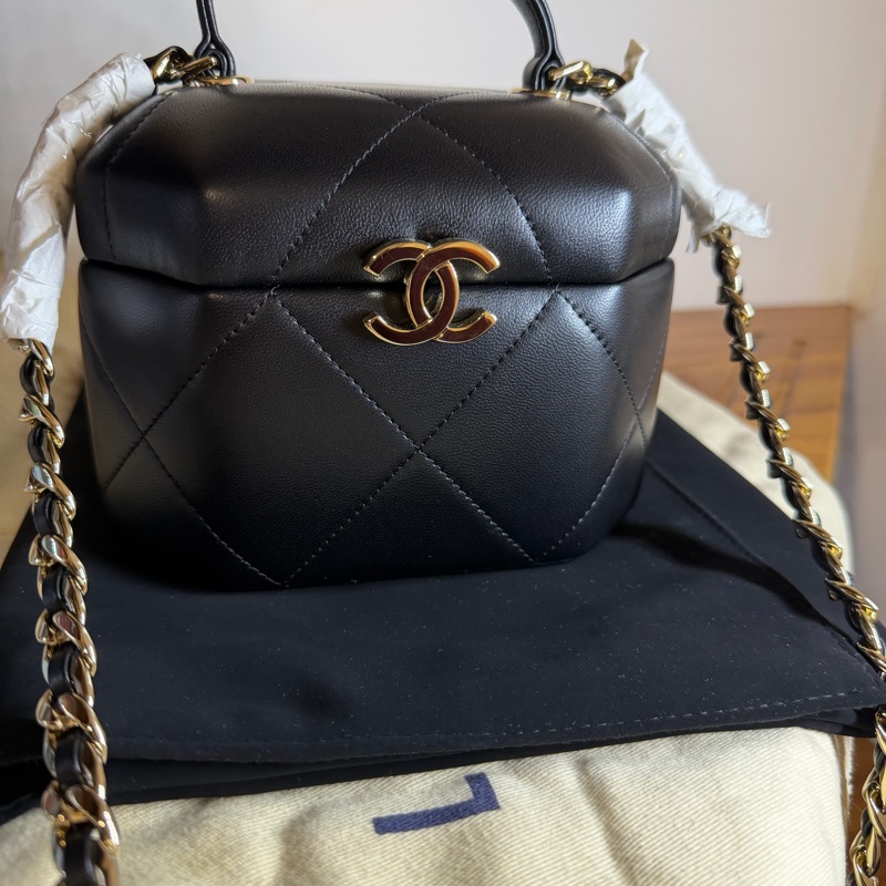 chanel 香奈兒 月光寶盒金扣 單肩斜挎包 晶片款-0