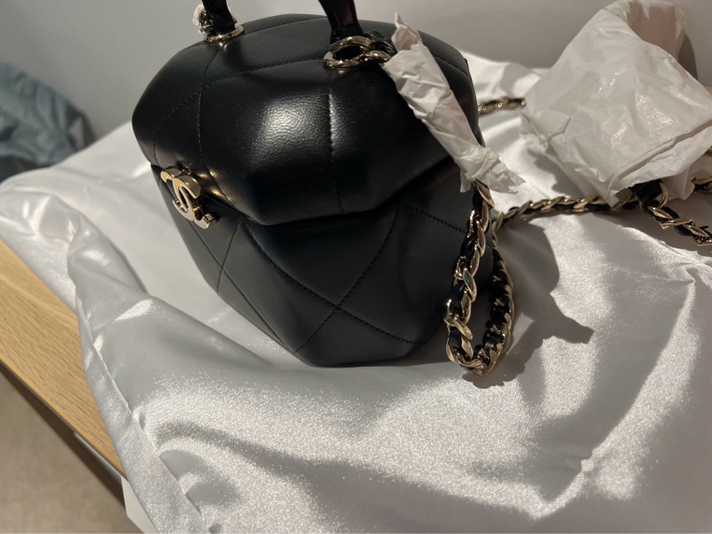 chanel 香奈兒 月光寶盒金扣 單肩斜挎包 晶片款-3
