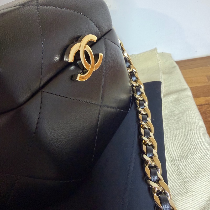 chanel 香奈兒 月光寶盒金扣 單肩斜挎包 晶片款-16