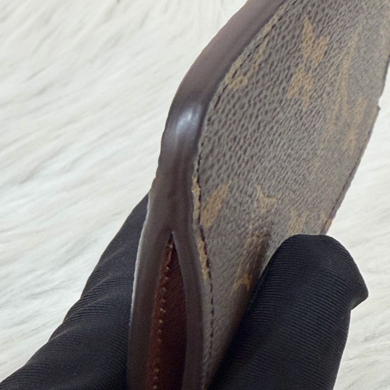 LV M81880 Romy ocase 原花老花字紋 一字拉鍊 零錢包 信用卡悠遊卡證件夾 證件套 卡包-7