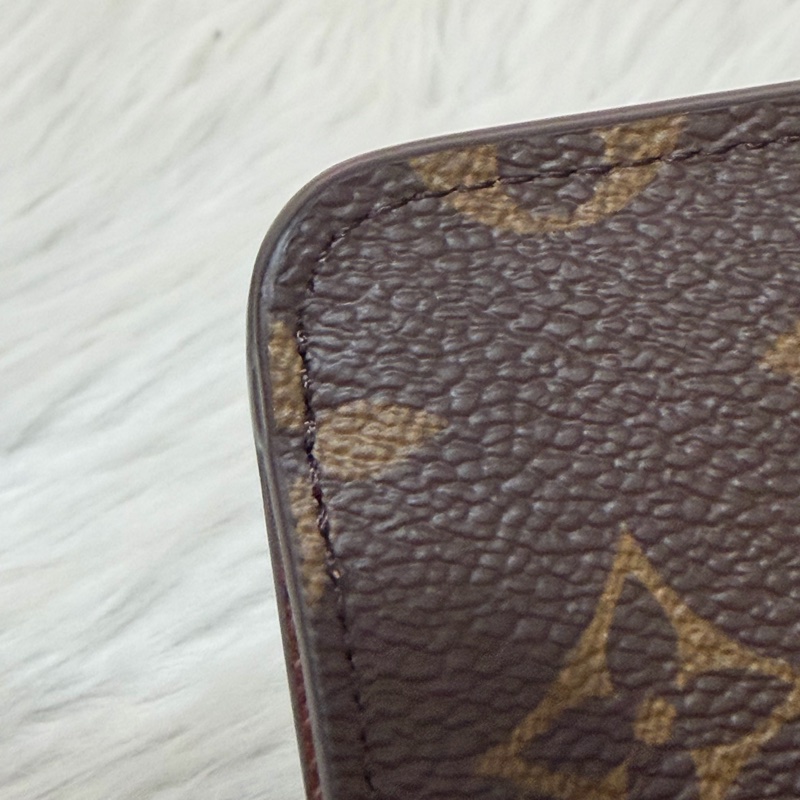 LV M81880 Romy ocase 原花老花字紋 一字拉鍊 零錢包 信用卡悠遊卡證件夾 證件套 卡包-8