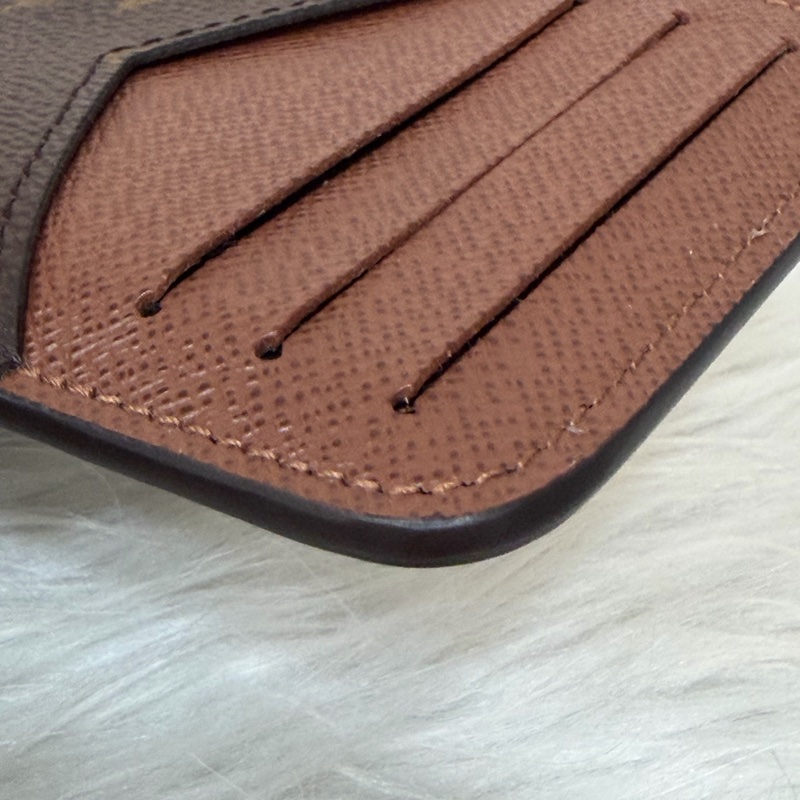 LV M81880 Romy ocase 原花老花字紋 一字拉鍊 零錢包 信用卡悠遊卡證件夾 證件套 卡包-9
