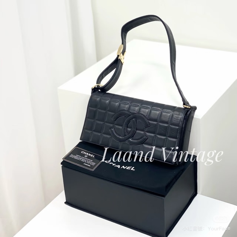 Chanel • 黑金羊皮冰格法棍包 全配🈶盒 Jennie同款🔥-3