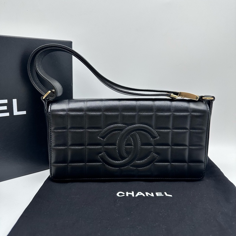 Chanel • 黑金羊皮冰格法棍包 全配🈶盒 Jennie同款🔥-5