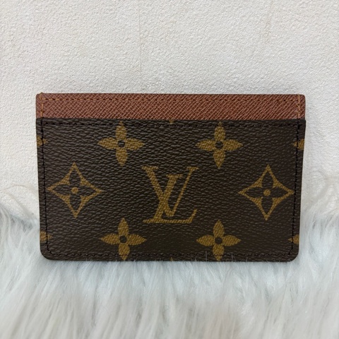 LV M61733 咖皮 原花 老花 ㄧ字 名片夾 卡夾