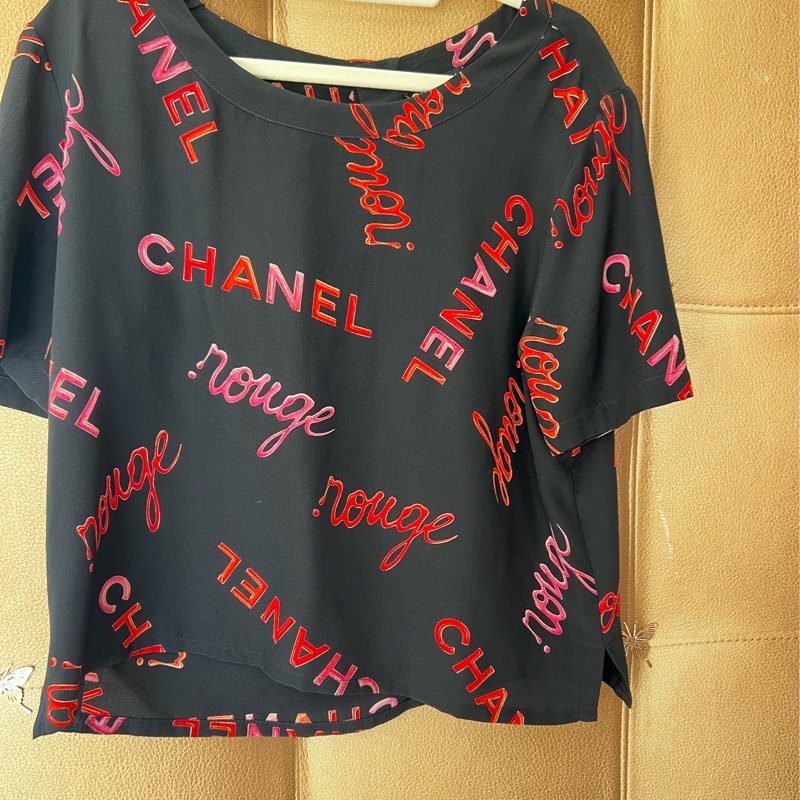 Chanel字母中古真絲短袖38碼-0