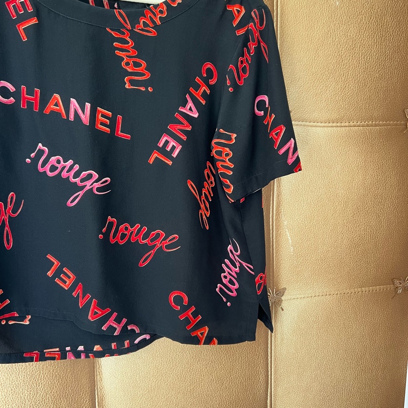 Chanel字母中古真絲短袖38碼-1