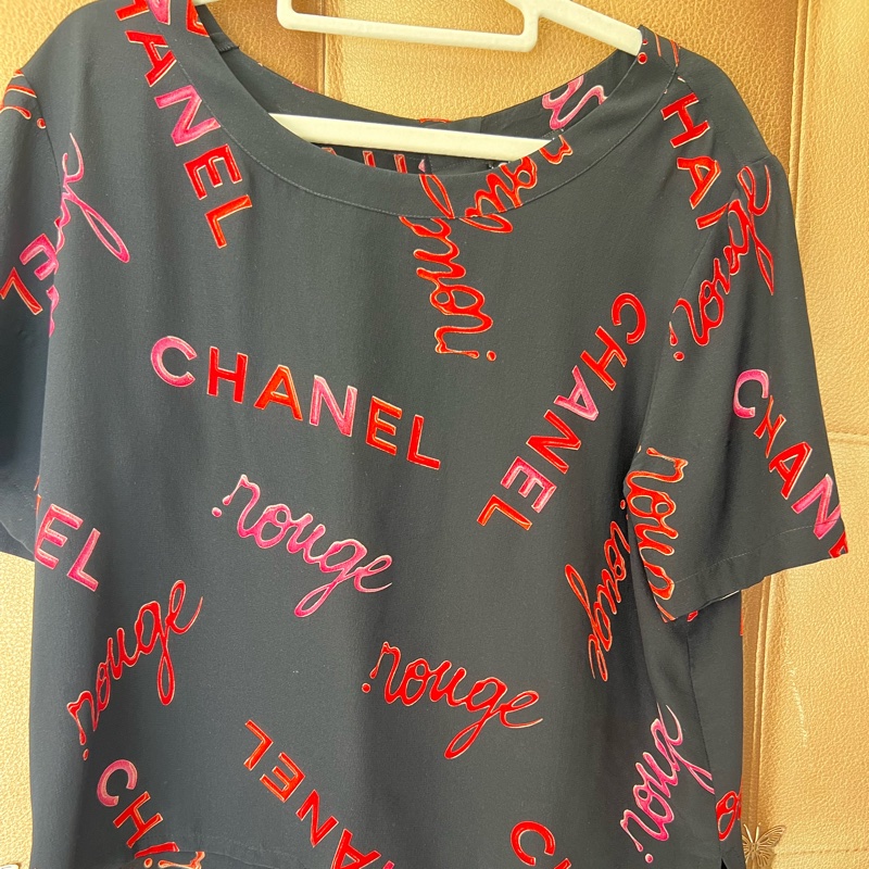 Chanel字母中古真絲短袖38碼-2