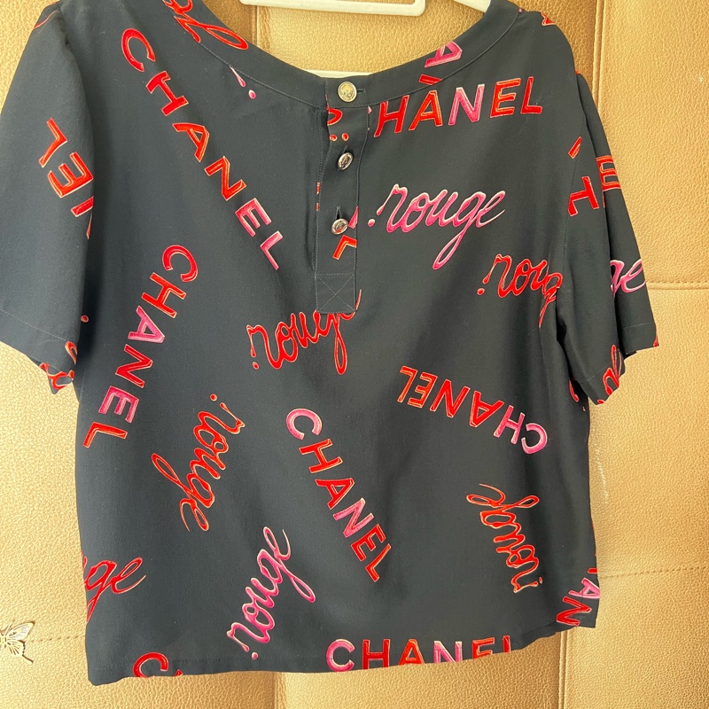 Chanel字母中古真絲短袖38碼-3