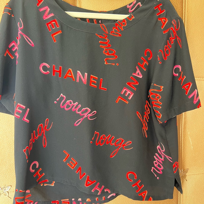 Chanel字母中古真絲短袖38碼-4