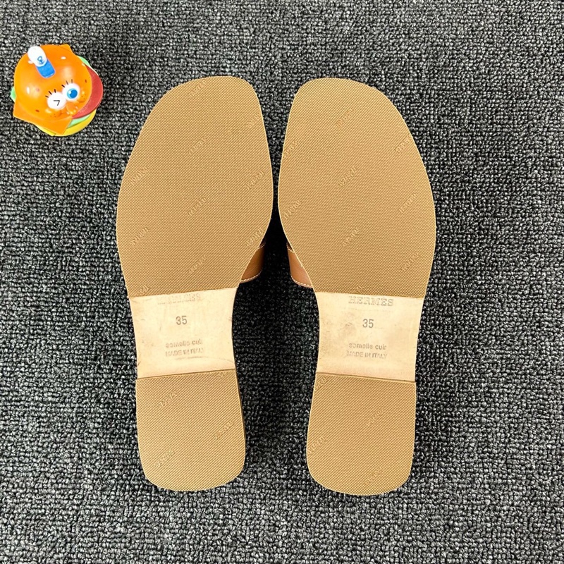 Hermes愛馬仕金剛色H拖鞋 尺碼:35 🧡-5