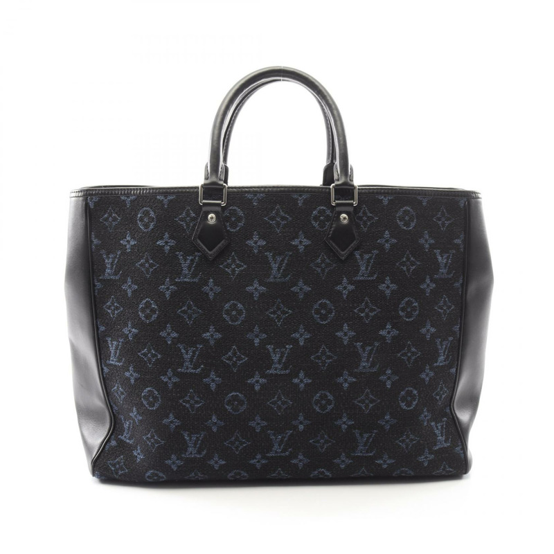 路易威登 Grand Sac 手提包 M55203 Monogram 提花帆布 黑色 二手-0
