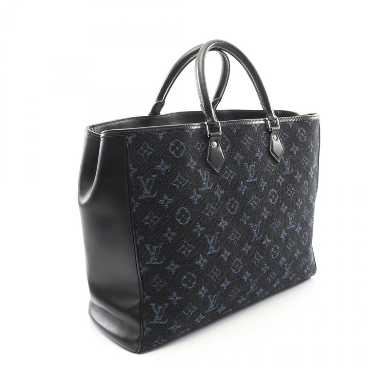 路易威登 Grand Sac 手提包 M55203 Monogram 提花帆布 黑色 二手-1