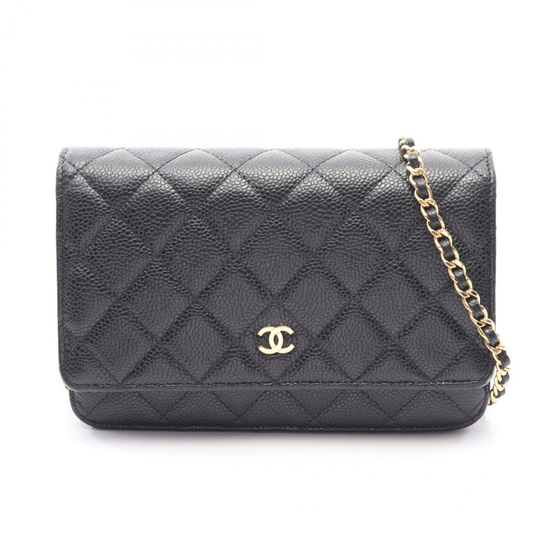 香奈兒 (CHANEL) 絎縫鏈條肩挎包 AP0250 小牛皮 黑色 金色五金-0