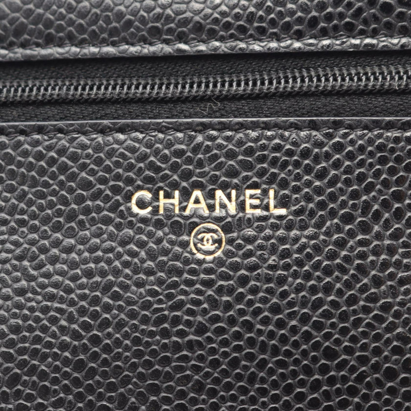 香奈兒 (CHANEL) 絎縫鏈條肩挎包 AP0250 小牛皮 黑色 金色五金-3