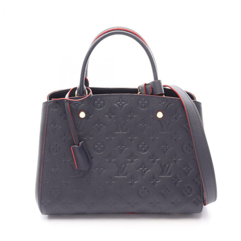 路易威登 Montaigne 中型單肩手提包 M42746 Monogram empreinte 海軍藍 二手