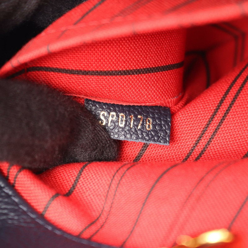 路易威登 Montaigne 中型單肩手提包 M42746 Monogram empreinte 海軍藍 二手-4