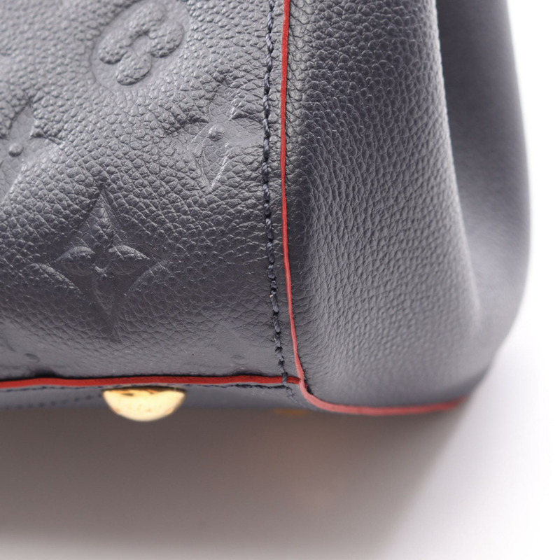 路易威登 Montaigne 中型單肩手提包 M42746 Monogram empreinte 海軍藍 二手-5