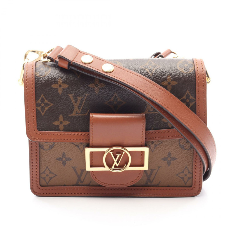 路易威登 Daufine MINI 斜背單肩包 M44580 Monogram Reverse 棕色-0