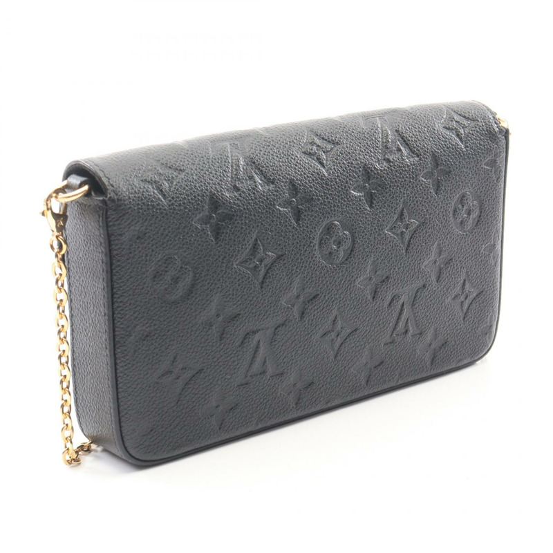 路易威登 Pochette Felicie 鏈條單肩包 M82477 Monogram empreinte Noir-1