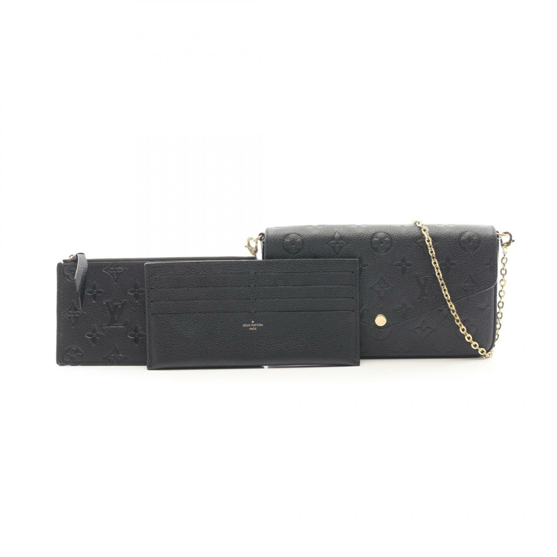 路易威登 Pochette Felicie 鏈條單肩包 M82477 Monogram empreinte Noir-4