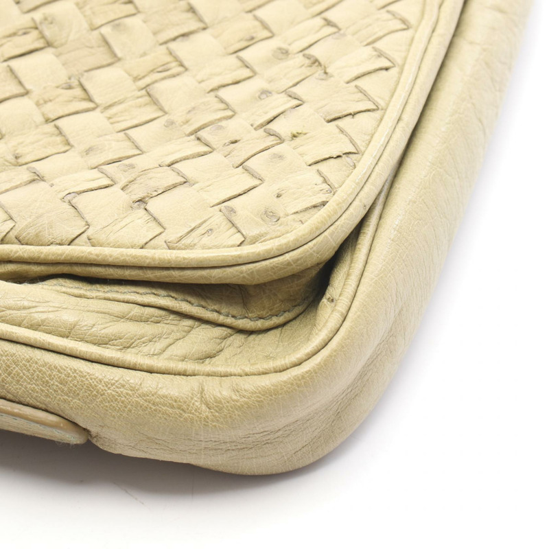 BOTTEGA VENETA Intrecciato 編織肩挎斜背包，綠色皮革，二手女款-5