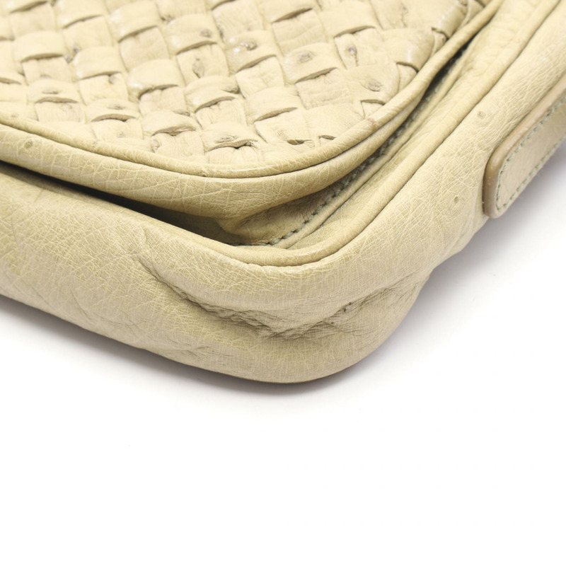 BOTTEGA VENETA Intrecciato 編織肩挎斜背包，綠色皮革，二手女款-6